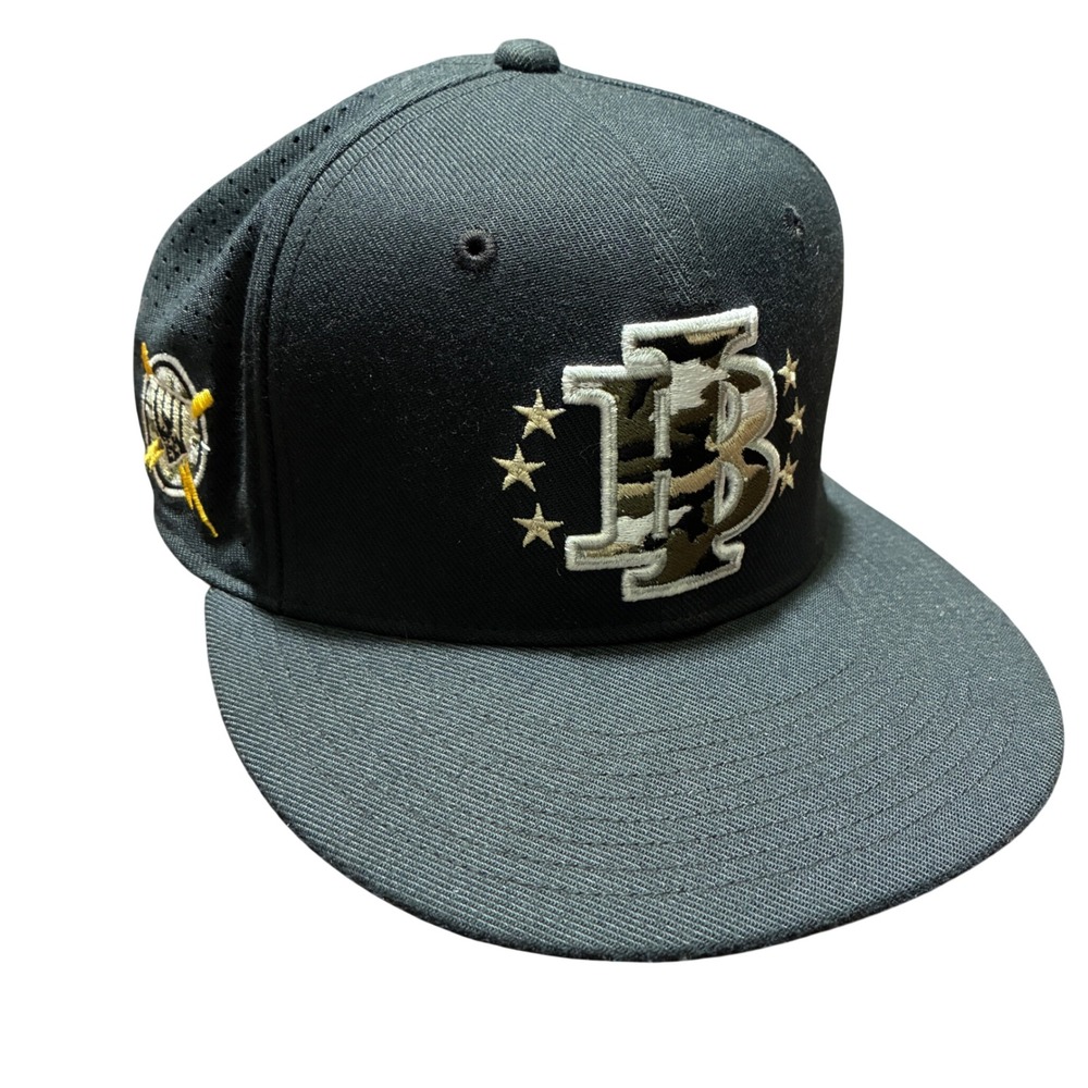 Indiana Bulls Baseball Fitted Black White Hat/Cap Mens By Nike True Camo S/M IB